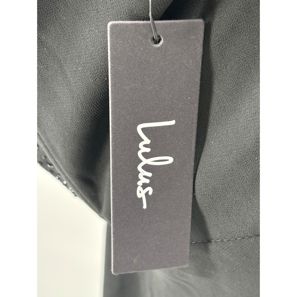 Lulus Remember this Moment Black Rhinestone Strapless Sweetheart Maxi Dress sz L - Picture 12 of 13